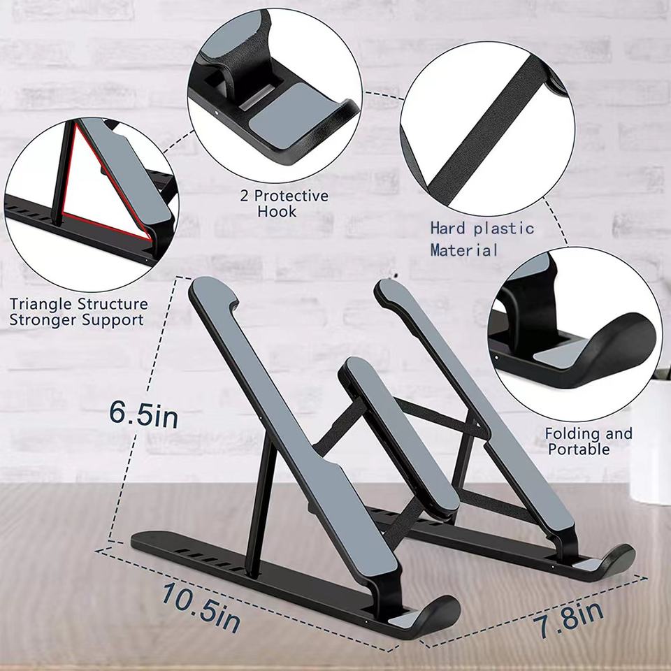 Portable Adjustable Plastic Ergonomic Laptop Stand Notebook For Macbook Tablet Foldable Holder