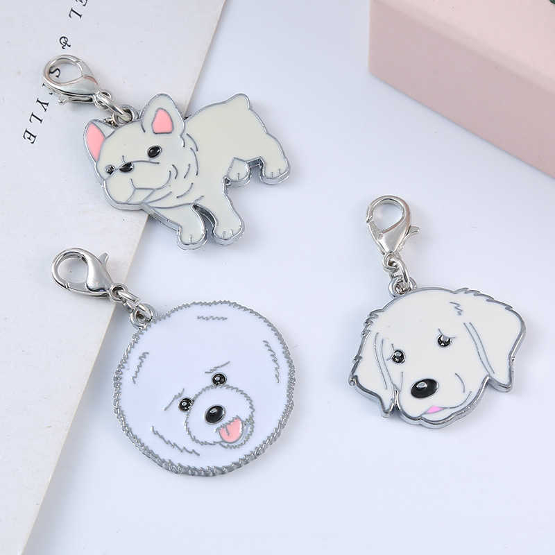 Collier de chien Charm Id Tag avec différents types de chiens Gravure gratuite Pet Collier personnalisé Nom Anniversaire Id Tag Chiot Accessoires L230620