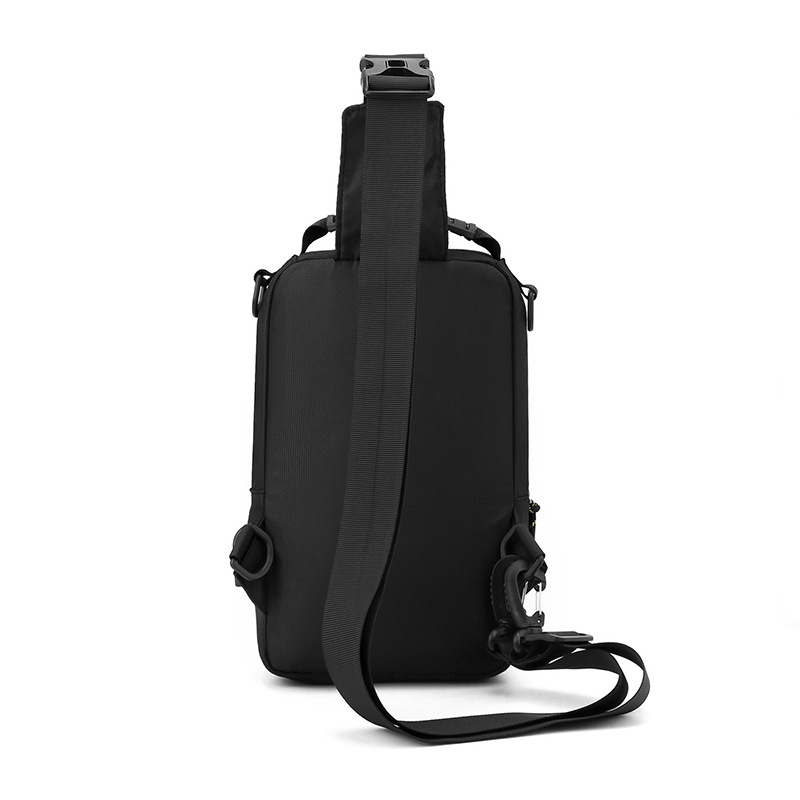 Sacs de taille Hommes Nylon Lettre Imprime Sac De Poitrine Multifonctionnel De Grande Capacité Avec Interface USB Couleur De Mélange