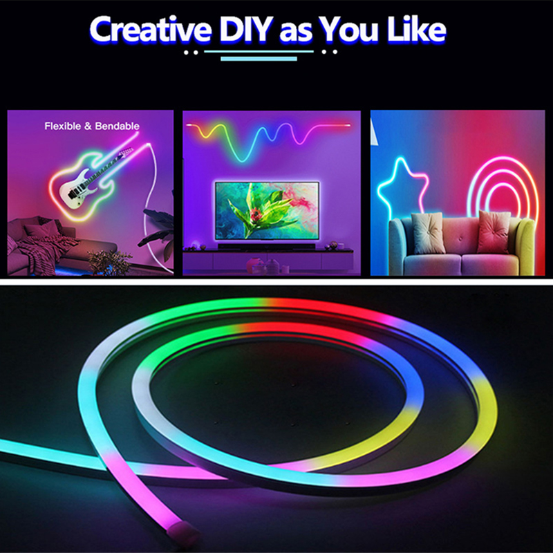 12V LED Strip Light Marquee 5050 RGB Light SMD Flexível Neon Corda Lâmpada Fita Fita TV Desktop Tela Back Lights Diodo