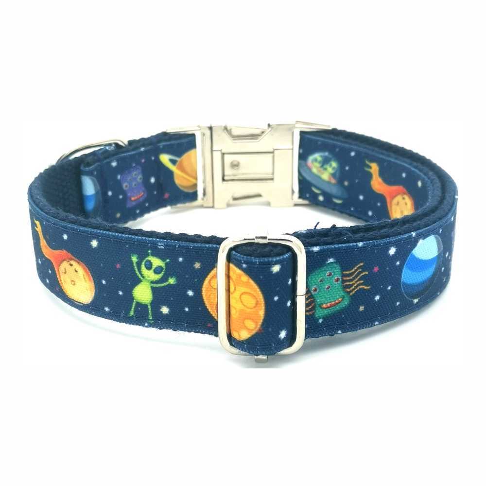 Collare animali personalizzato Space Rocket Durevole Personalizzato Cucciolo Nome Targhetta identificativa Regolabile Mostro Alien Base Collari cani Guinzaglio L230620