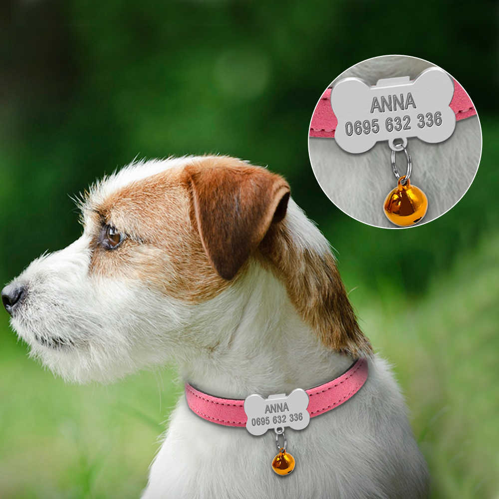 Personalized Dog Collars Custom Chihuahua Puppy Cat Collar Bone ID Tags Engraved For Small Medium Dogs Free Gift Bell XS S L230620