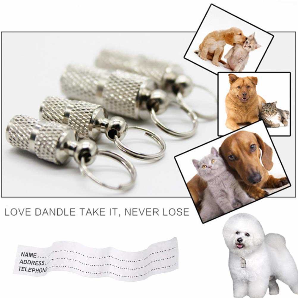 Huisdier Naam Adres Label Tag Opslag Capsule Vorm Halsband Opknoping Hanger Voor Hond Dierbenodigdheden L230620