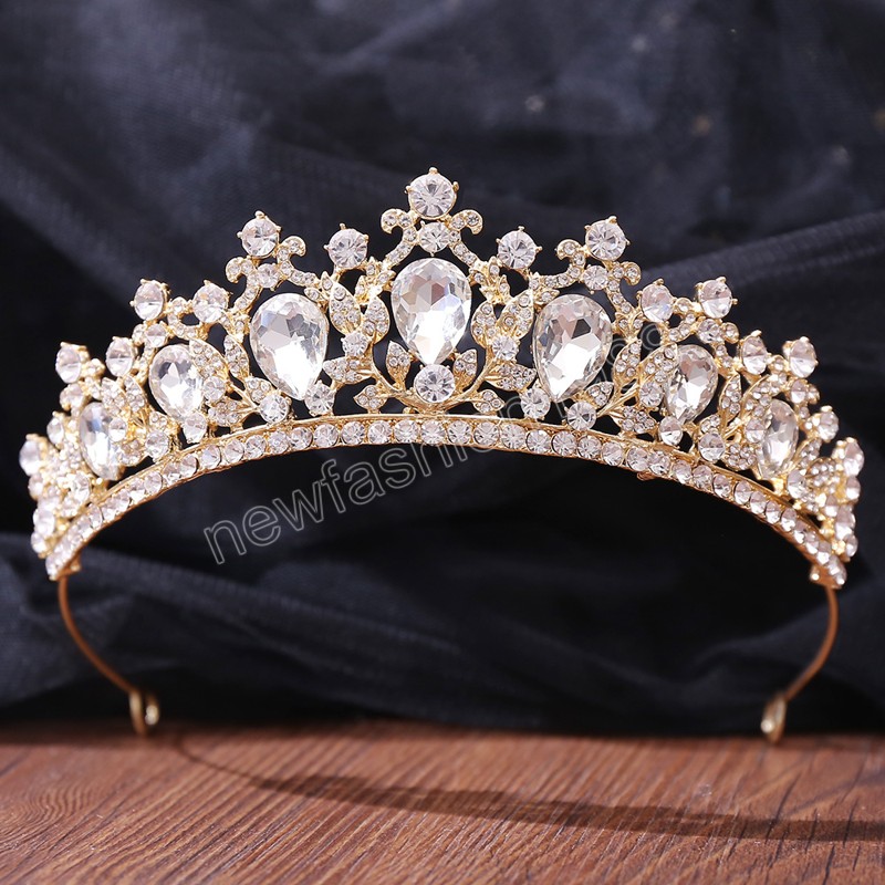 Luxo Cor Prata Cristal Nupcial Rainha Tiara Coroa Noiva Casamento Festa de Aniversário Jóias para Cabelo Acessórios