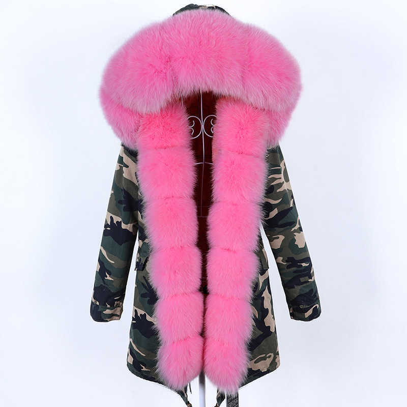 Femmes fourrure fausse fourrure Maomaokong hiver femmes veste 2023 femme naturel réel manteau de fourrure col de fourrure veste longue Parka intérieure fourrure vêtements HKD230727