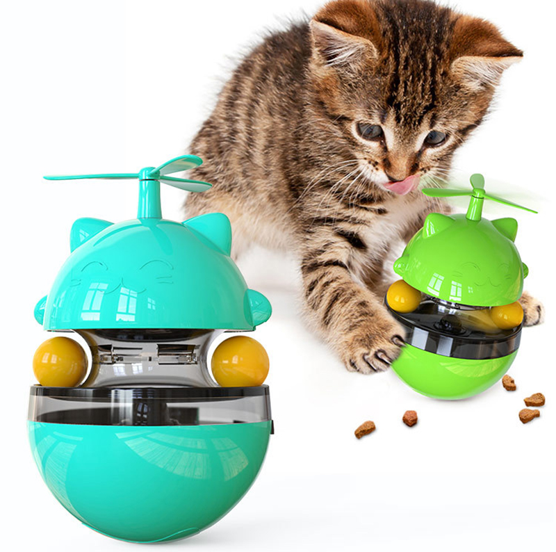 Cat Food Leakage Device Teaser Stick Cat Toy Ball Turntable Roly-poly Training Improving Intelligence Cat Toys