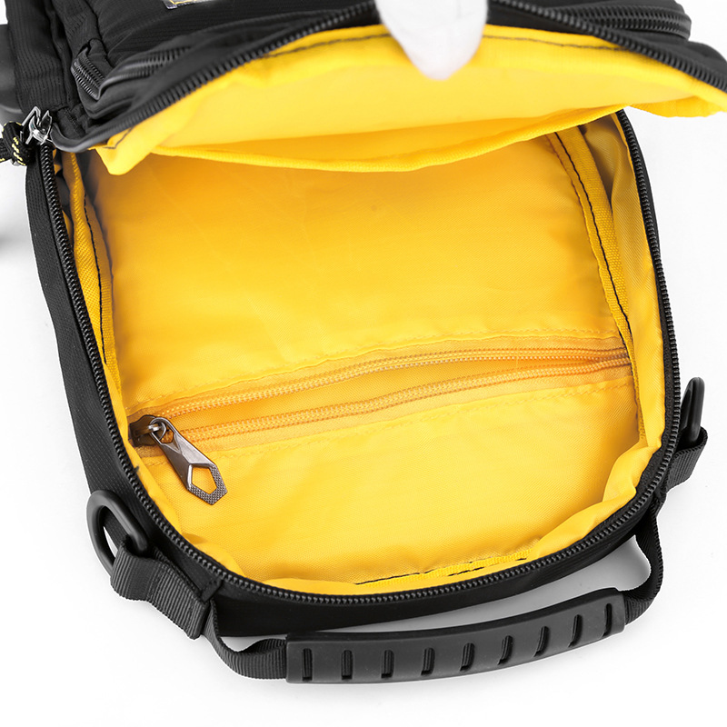 Bolsas de cintura masculina de náilon estampas de letras multifuncional bolsa de peito de grande capacidade com interface USB mistura de cores