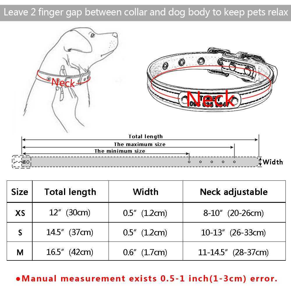 Leather Durable Dog Collar Adjustable And Customizable Pet Collar Personalized Unisex Collar Engraved Reflective Dog Tag Collar L230620