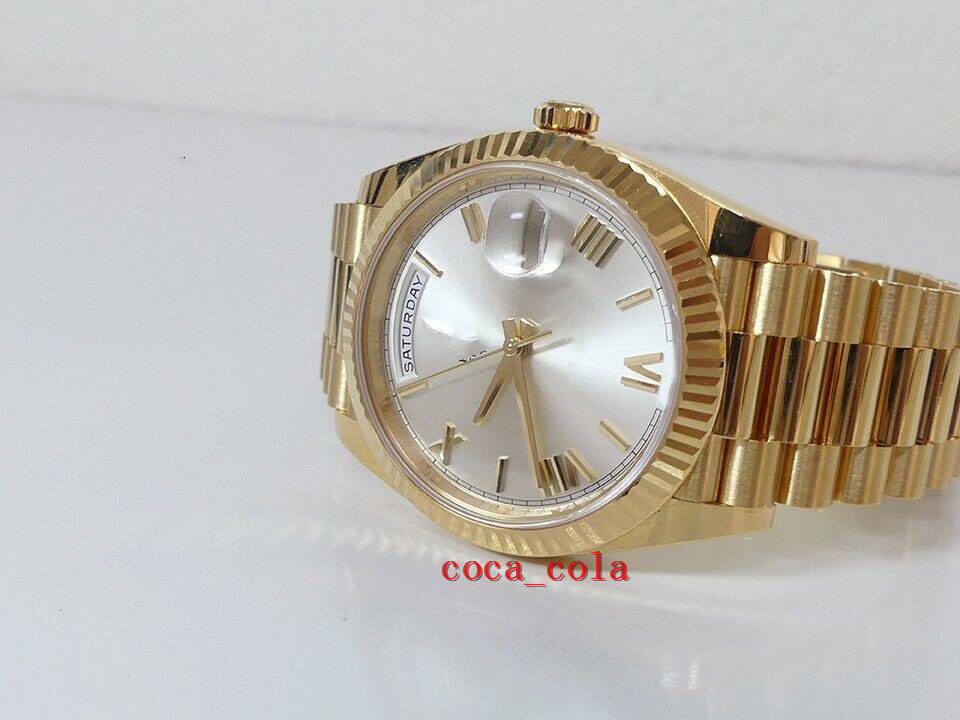 herenhorloge 18K geelgoud President 40 mm zilver Romeins 228238 doos Card317K