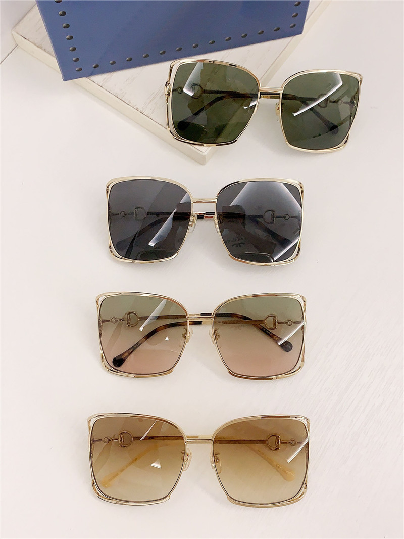 新しいファッションデザインスクエアサングラス1020S絶妙なKゴールドフレームシンプルで人気のあるスタイル用途の屋外UV400保護メガネ