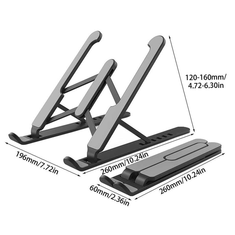 Macbook tablet katlanabilir tutucu için taşınabilir ayarlanabilir plastik ergonomik dizüstü bilgisayar standı defteri