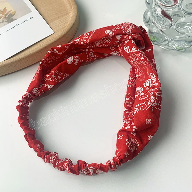 Bloemenprint Twist Head Bands voor dames Boheemse tulband Headwrap Cotton Yoga Hoofdband Haaraccessoires Bandana Bandage