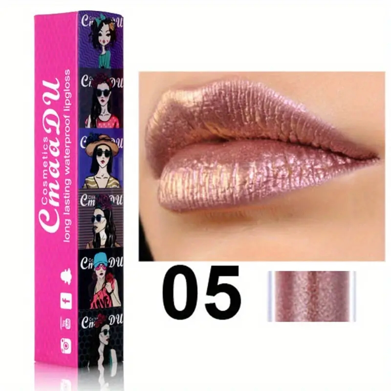 بواسطة DHL Lady Lip Gloss Set: Shimmer Metallic ، Glitter Lipgloss إنهاء طويل الأمد وصمة عار على الماء