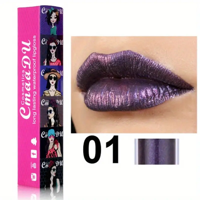 Por DHL Lady Lip Gloss Set: Metallic Shimmer, Glitter lipgloss Finish Long Lasting Waterproof Lip Gloss