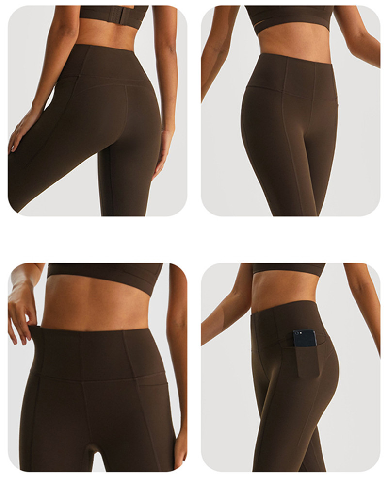 Lu Kobiety joga wyrównaj legginsy pchanie fitness miękkie kieszenie wysokiej talii płynne biodra elastyczne elastyczne nogawki swobodne spodnie joggingowe jsk34