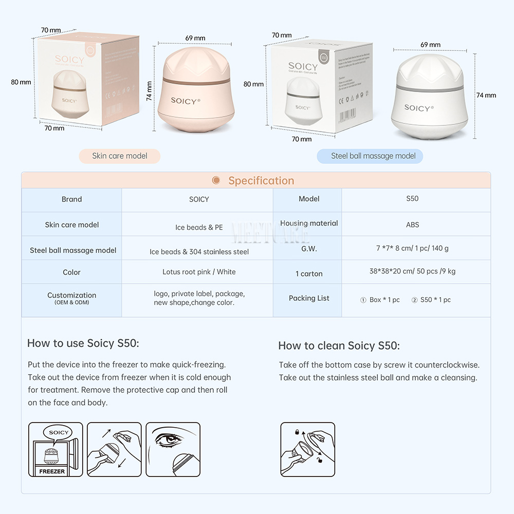 SOICY S50 Ice Roller 360 Degree Rotate Face Lift Massager Skin Lifting Body Skin Tighten Anti-wrinkles Pain Relief Skin Care