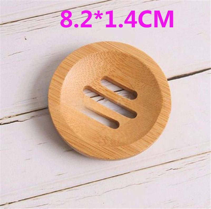 Drain Soap Box Square Eco-Friendly Wooden Soap Tray Holder Natural Bamboo Wood Soap Dish Storage Holder Bathroom Round