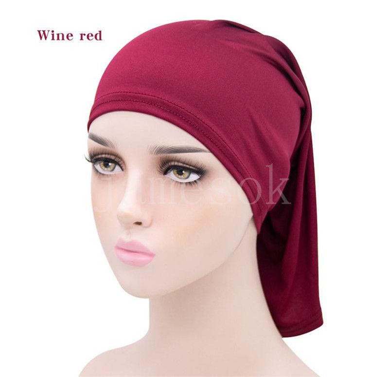 Man Womans Spandex Dreadlock Hat Under Scarf Hijab Tube Turban Solid Color Headgear Stretch Lock Horror Hat de921