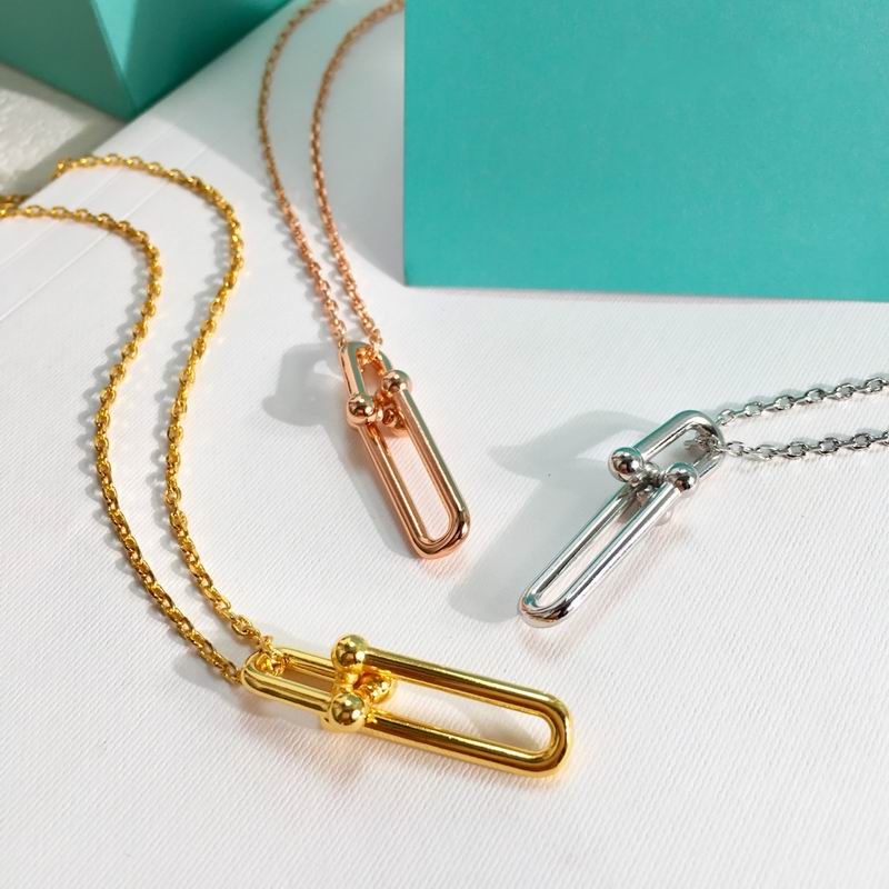 2023 lovely cute pendant Necklaces long rose gold thin stainless steel chain two joint u balls rings design Women necklace with dust bag and box