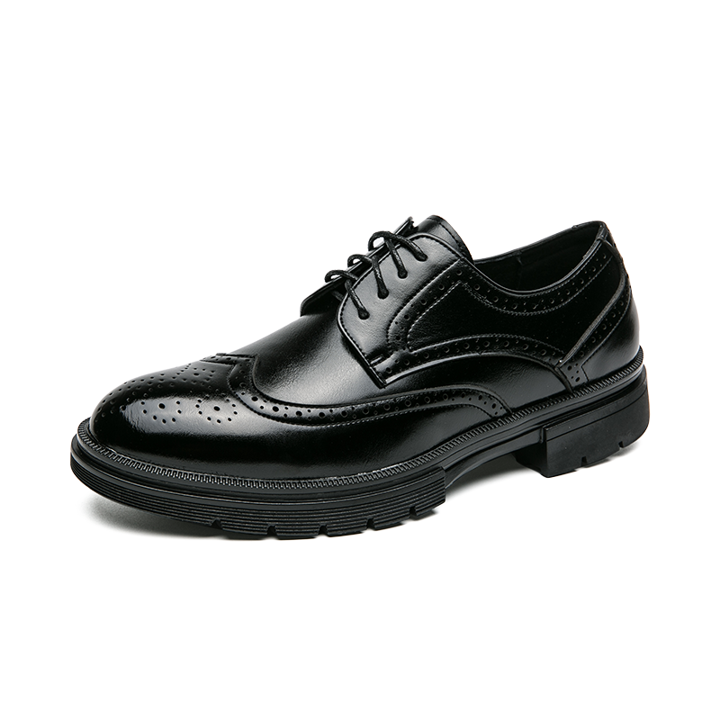 Handgemaakte heren vleugeltip schoenen zwart lederen herenkleding schoenen klassieke zakelijke formele schoenen voor heren casual rijschoenen