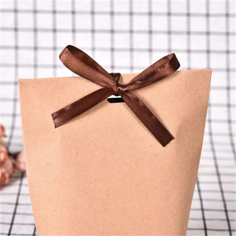 Grand merci boîte cadeau sac avec poignée pliable bricolage mariage papier kraft bonbons chocolat parfum emballage simple décorations de mariage JL6301