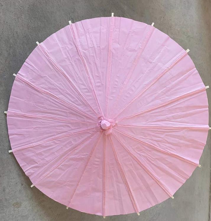 60 cm fast färgdanspapper paraply målning kinesisk papper parasol bröllop fest dekoration gynnar klassiska paraplyer sn835