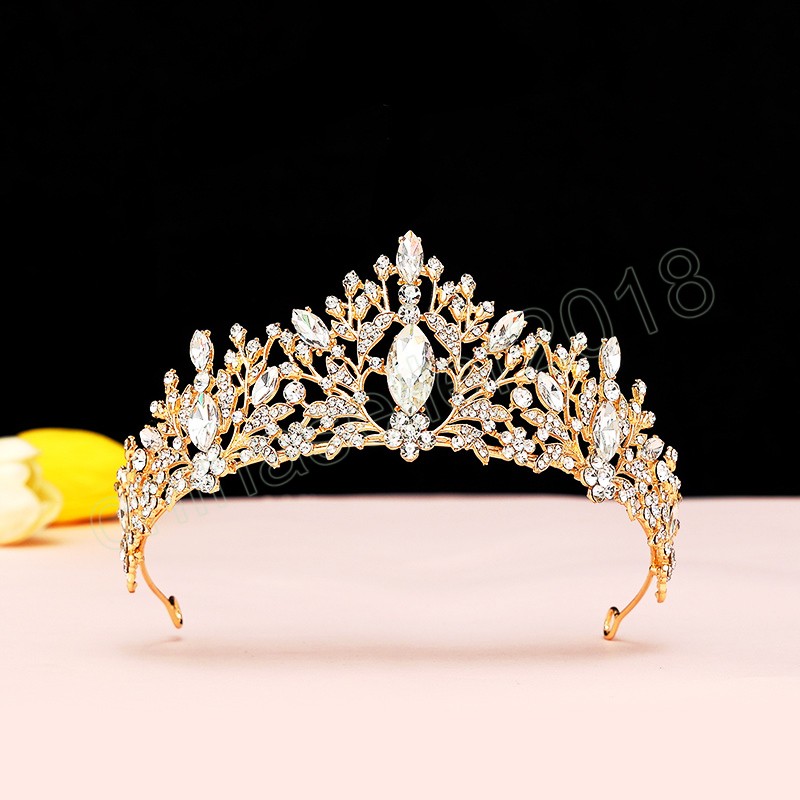 Vintage Princess Bridal Crown Hoofddeksels Crystal Tiara Voor Vrouwen Hoofddeksels Bruiloft Haaraccessoires Sieraden