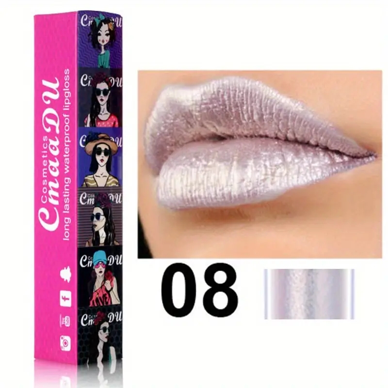 Por DHL Lady Lip Gloss Set: Metallic Shimmer, Glitter lipgloss Finish Long Lasting Waterproof Lip Gloss