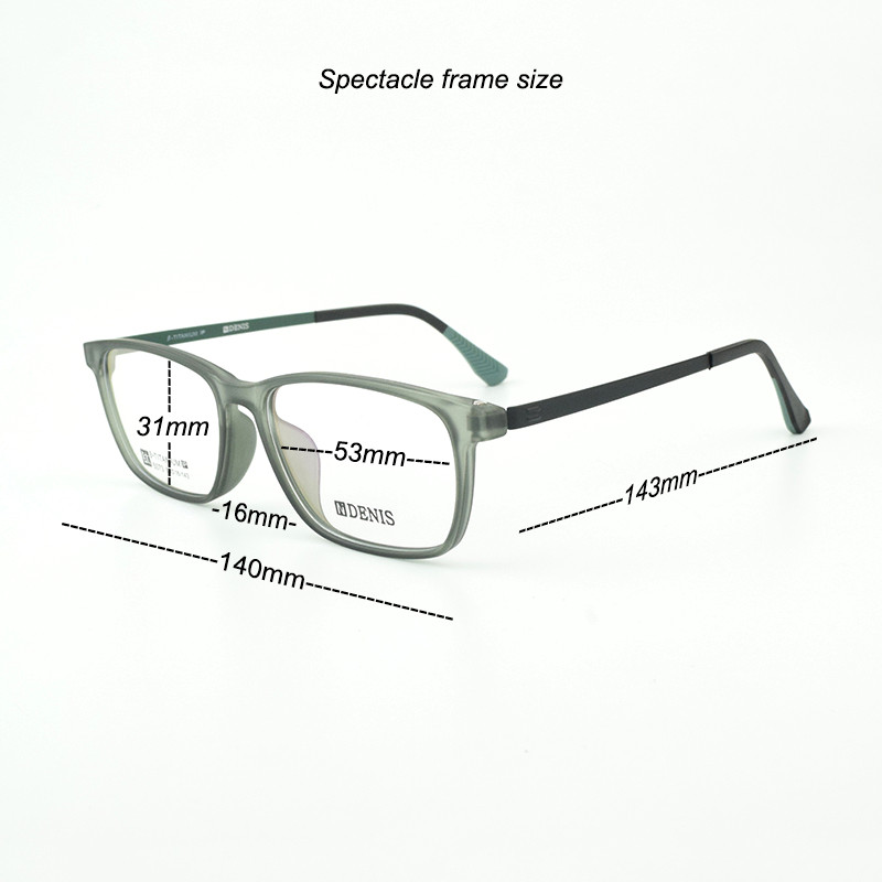 Solglasögon ramar mäns affärs fritidsstil fyrkantig titan acetat ram glasöglasser icke-skruvar design premium optiska myopia glasögon p5073