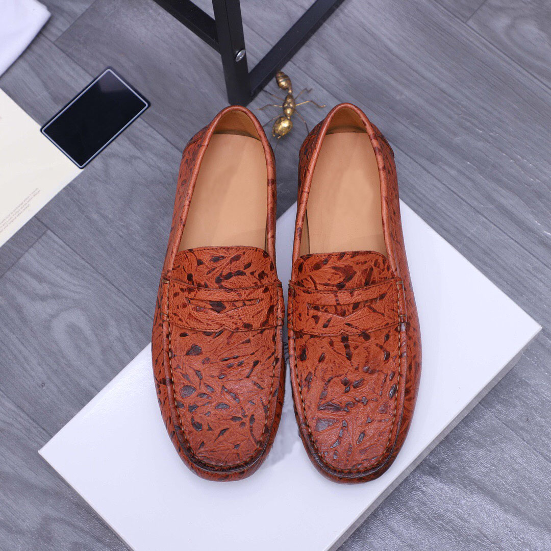 2023 Mens Dress Shoes Genuine Leather High Quality Casual Loafers Male Business Crocodile Brand Designer Party Flats Size 38-44
