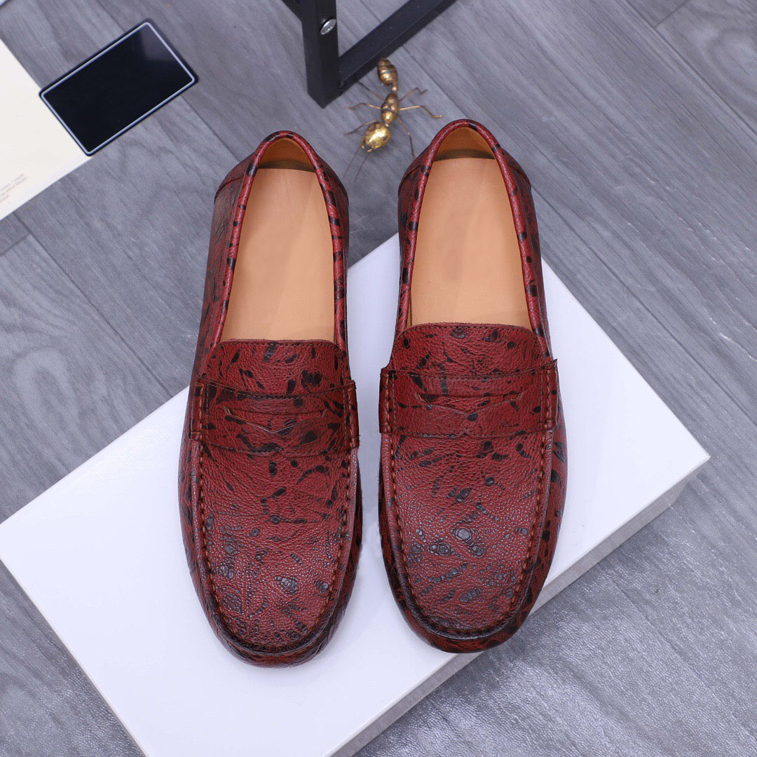 2023 Mens Dress Shoes Genuine Leather High Quality Casual Loafers Male Business Crocodile Brand Designer Party Flats Size 38-44