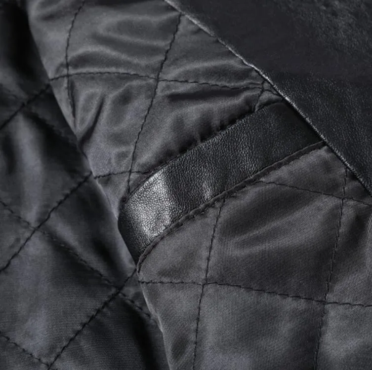 Mens Leather Designer Jacket Классическая вышиваемая куртки на молнии мужчина хип-хоп.