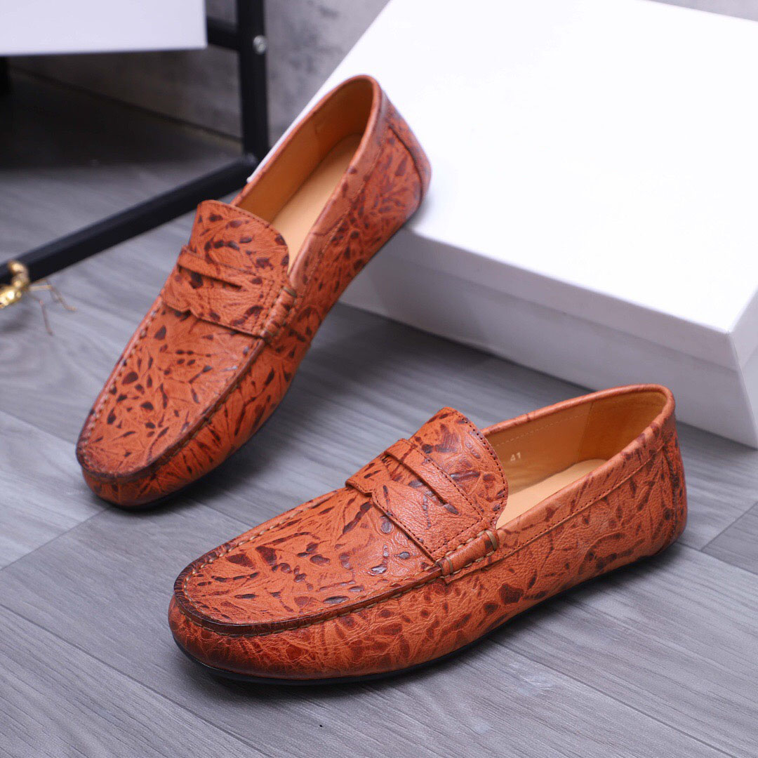 2023 Mens Dress Shoes Genuine Leather High Quality Casual Loafers Male Business Crocodile Brand Designer Party Flats Size 38-44