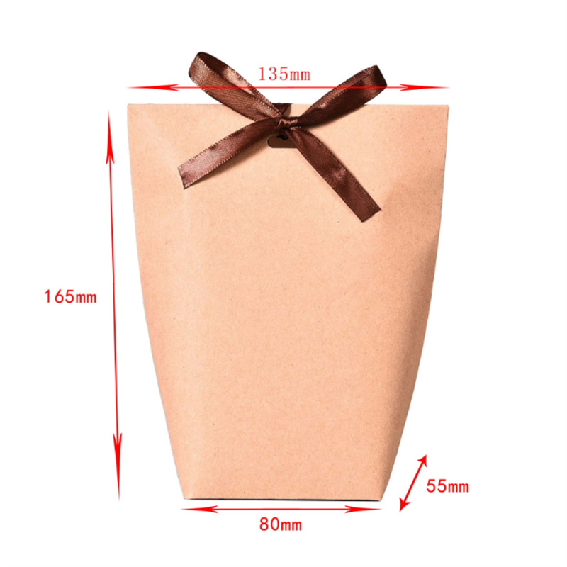 Grand merci boîte cadeau sac avec poignée pliable bricolage mariage papier kraft bonbons chocolat parfum emballage simple décorations de mariage JL6301