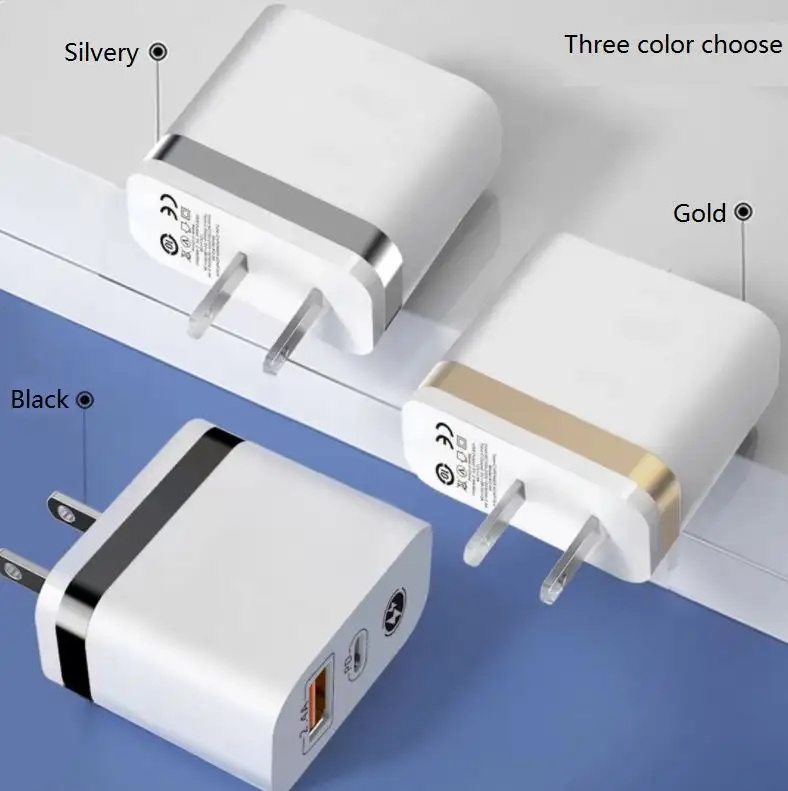 Vente chaude 18W charge rapide double Ports PD chargeur USB chargeur mural pour téléphones intelligents