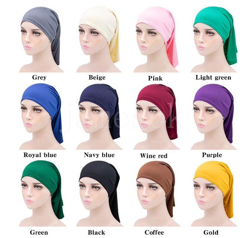 Uomo Donna Spandex Dreadlock Cappello sotto la sciarpa Hijab Tubo Turbante Tinta unita Copricapo Stretch Lock Cappello horror de921