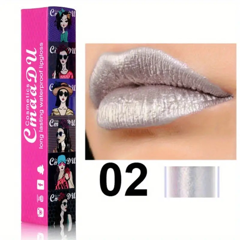 Por DHL Lady Lip Gloss Set: Metallic Shimmer, Glitter lipgloss Finish Long Lasting Waterproof Lip Gloss