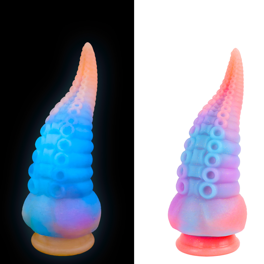 Anal Toys Tlemeny Silicone Octopus Tentakles enorma penis Anal Sex Toy Sug Cup Soft Dildo Luminous Dragon Monster Dildos Glowing In Dark 230728