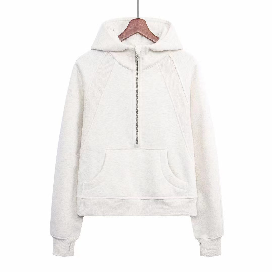 Lululemen Felpe con Mezza Zip da Donna Oversize Maglione da Yoga da Donna a Maniche Lunghe Felpa con Cerniera Spessa Felpa con Zip Colorata Comodo Maglione