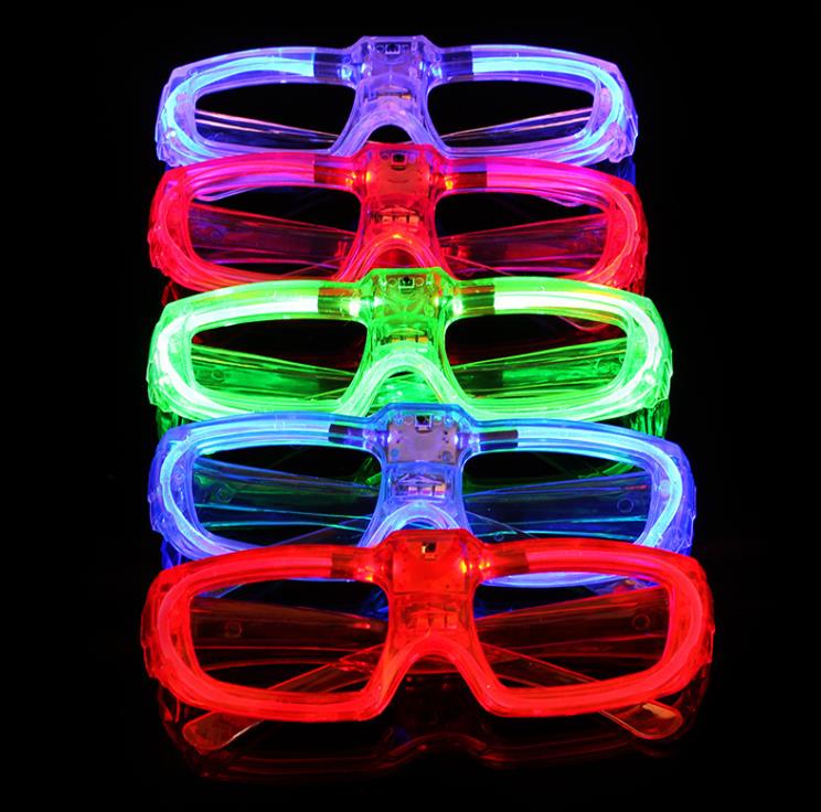 Óculos iluminados por LED para festas que brilham no escuro Halloween Natal Casamento Carnaval Adereços para festas de aniversário Acessório Neon Brinquedos Piscantes SN5255