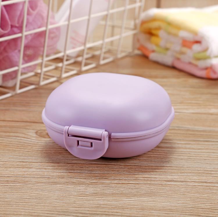 Plastic Travel Soap Box with Lid Portable Bathroom Macaroon Soaps Dish Boxes Holder Case SN5261