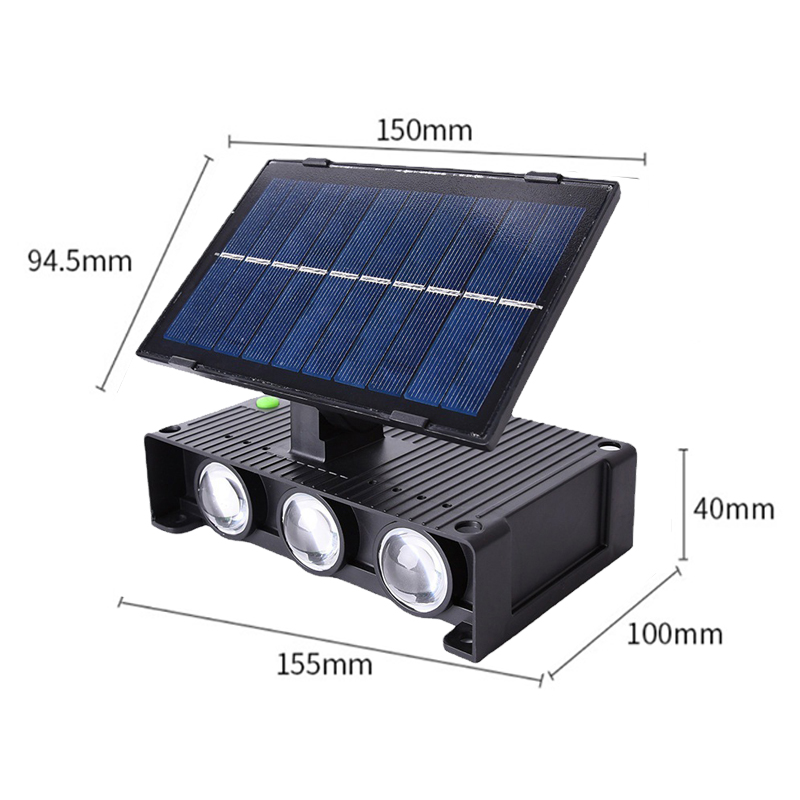 Solar-Wandleuchte für den Außenbereich, 7 Farben, 3 Modi, 6 LEDs, 8 LEDs, Wandleuchte für den Außenbereich, wasserdicht, Farbwechsel nach oben und unten, für Haus, Terrasse, Veranda, Garten, dekorativ