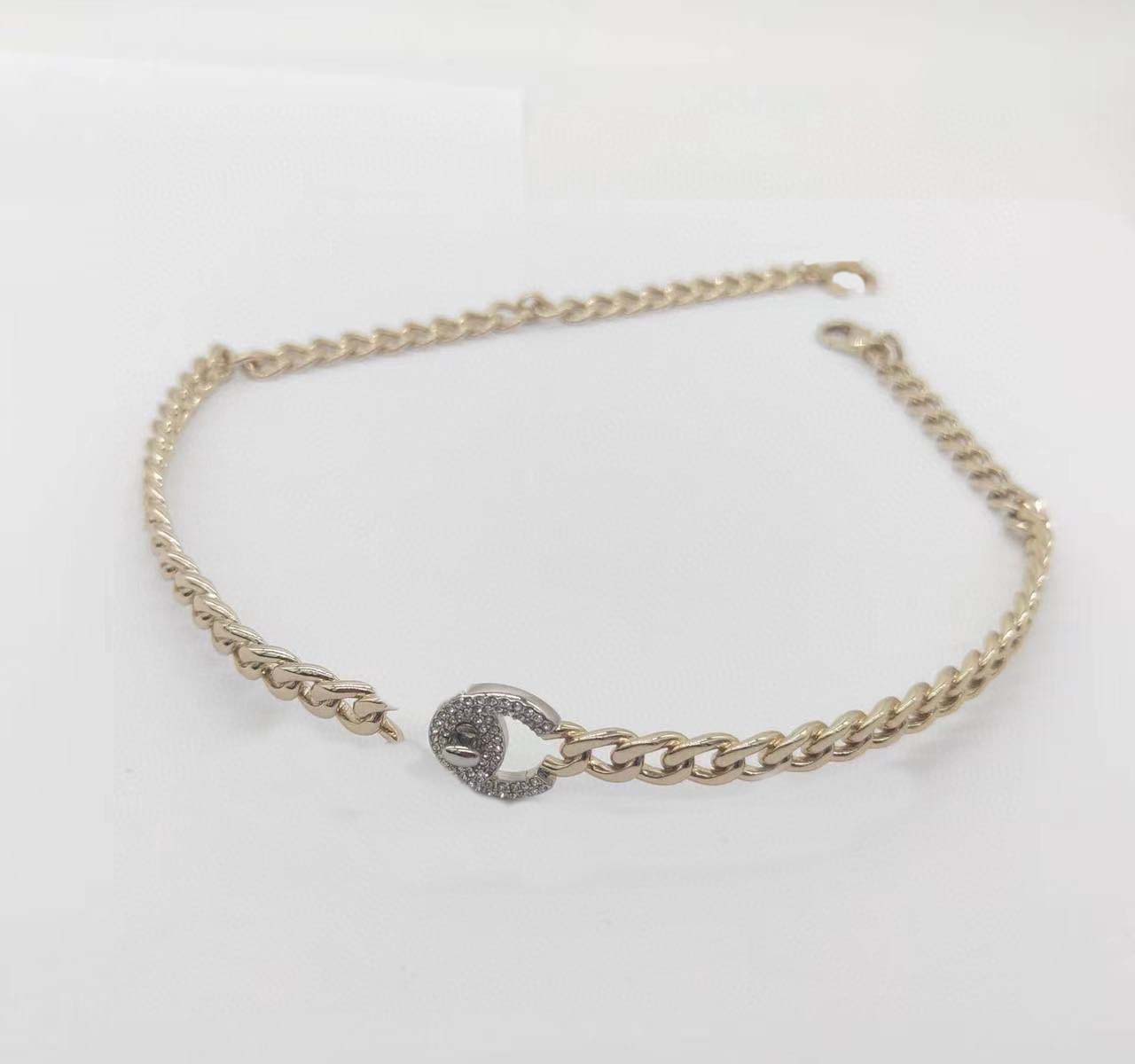 2023 Luxury Quality Charm Opened Bangle Pendant Halsband Choker med diamant i två färger pläterade har lådestämpel PS7443B269L