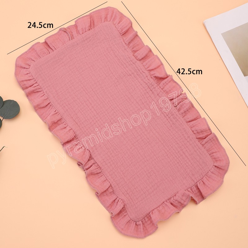 23*40cm Baby 4 Layers Cotton Long Square Towel Gauze Bath Towel Newborn Feeding Burp Cloth Kids Wash Cloth Ruffle Handkerchief