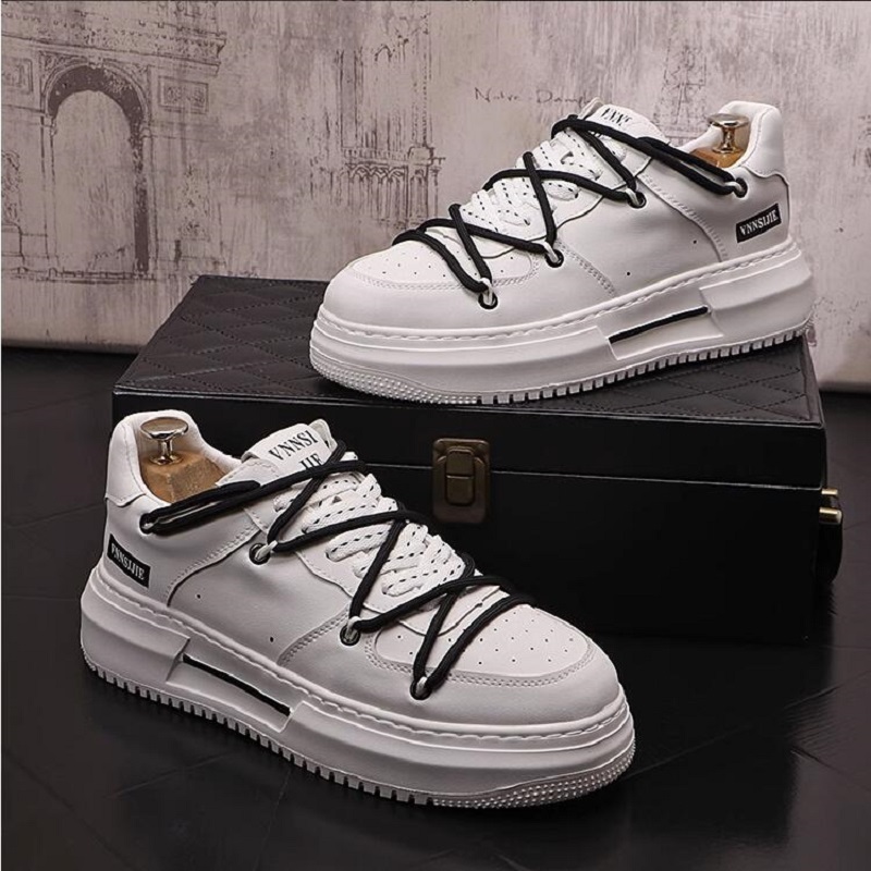 Новые мужские маленькие белые туфли корейская версия тенденции модных толстых подошва кроссовки дышащие повседневные молодежные туфли 1AA27