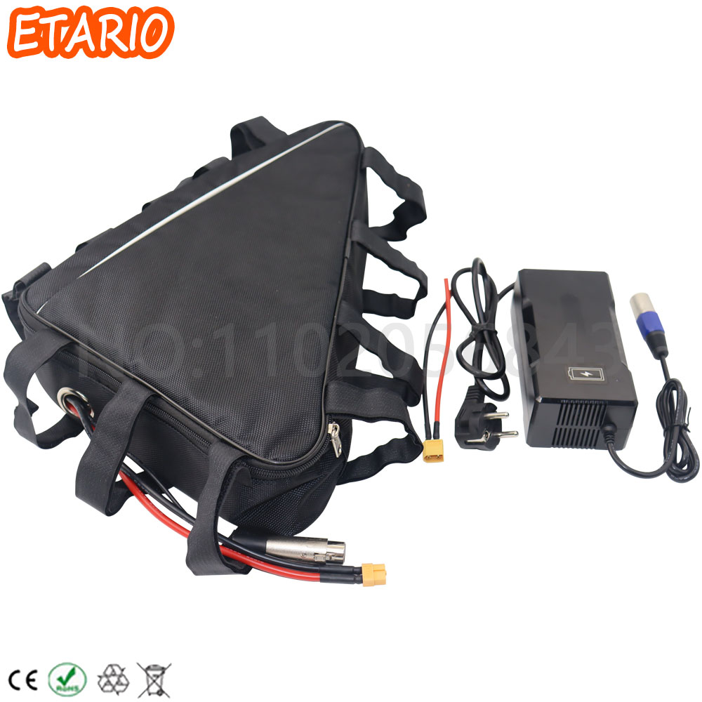 48V52VTriangle Lithium Battery Cell 52V Battery 48V Ebike Battery 48V 20AH 25Ah 30AH 35Ah 40AH Enorme Capacidade 2000W com Carregador.