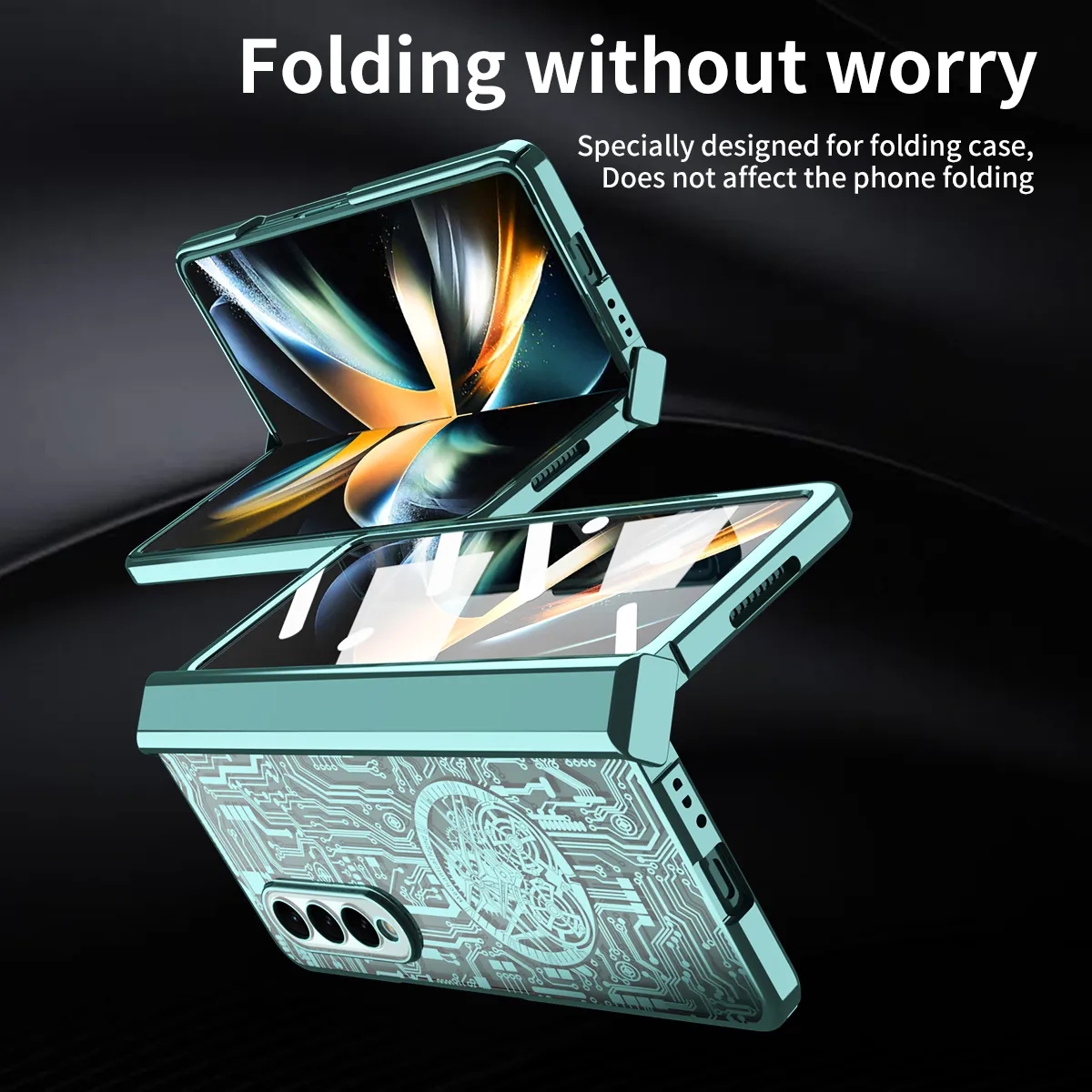 Механический корпус для покрытия для Samsung Galaxy Z Fold 4 Прозрачный шарнир для корпуса прозрачный акриловый крышка сгиба 3 2 с ручкой