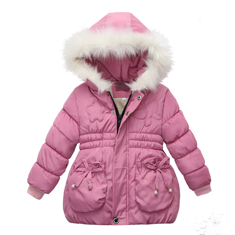 Chaquetas de ropa de abrigo para niños y niñas, abrigo de lana grueso con capucha de invierno, ropa para niñas, Tops, chaqueta