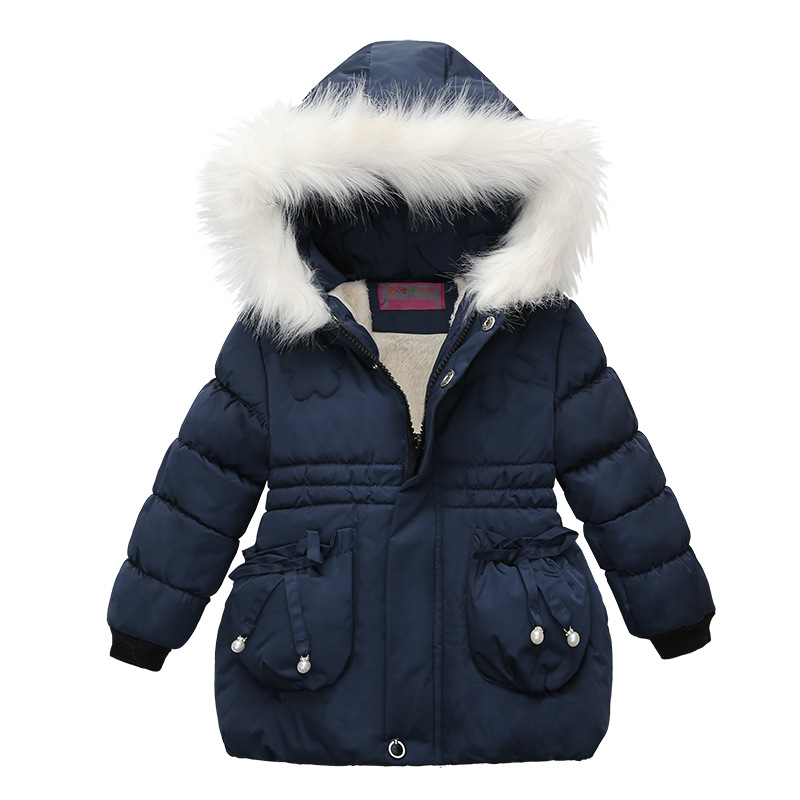 Chaquetas de ropa de abrigo para niños y niñas, abrigo de lana grueso con capucha de invierno, ropa para niñas, Tops, chaqueta