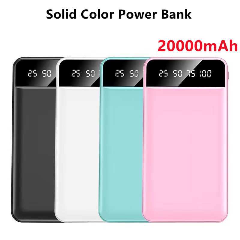 30000mAh Power Banks ultra thin 2 USB Ports External Charger Power bank For Xiaomi Iphone with LED Light Promotion